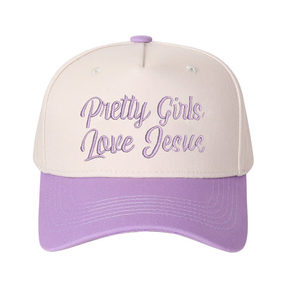 Pretty Girls Love Jesus Embroidered Trucker Hat