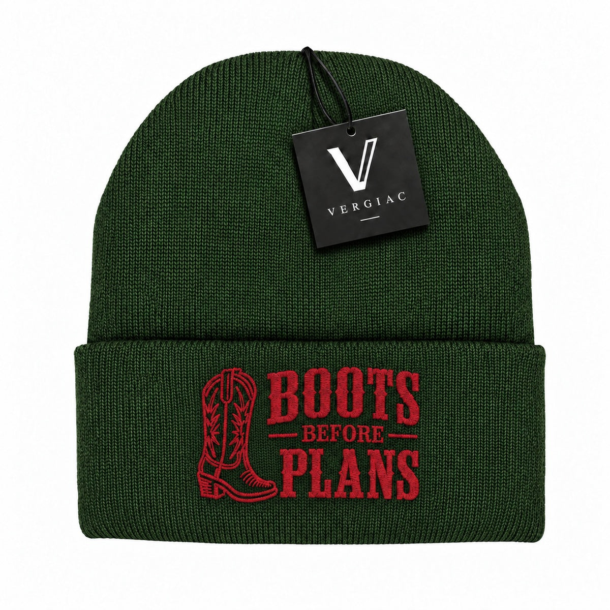 Boots Before Plans Embroidered Knit Beanie