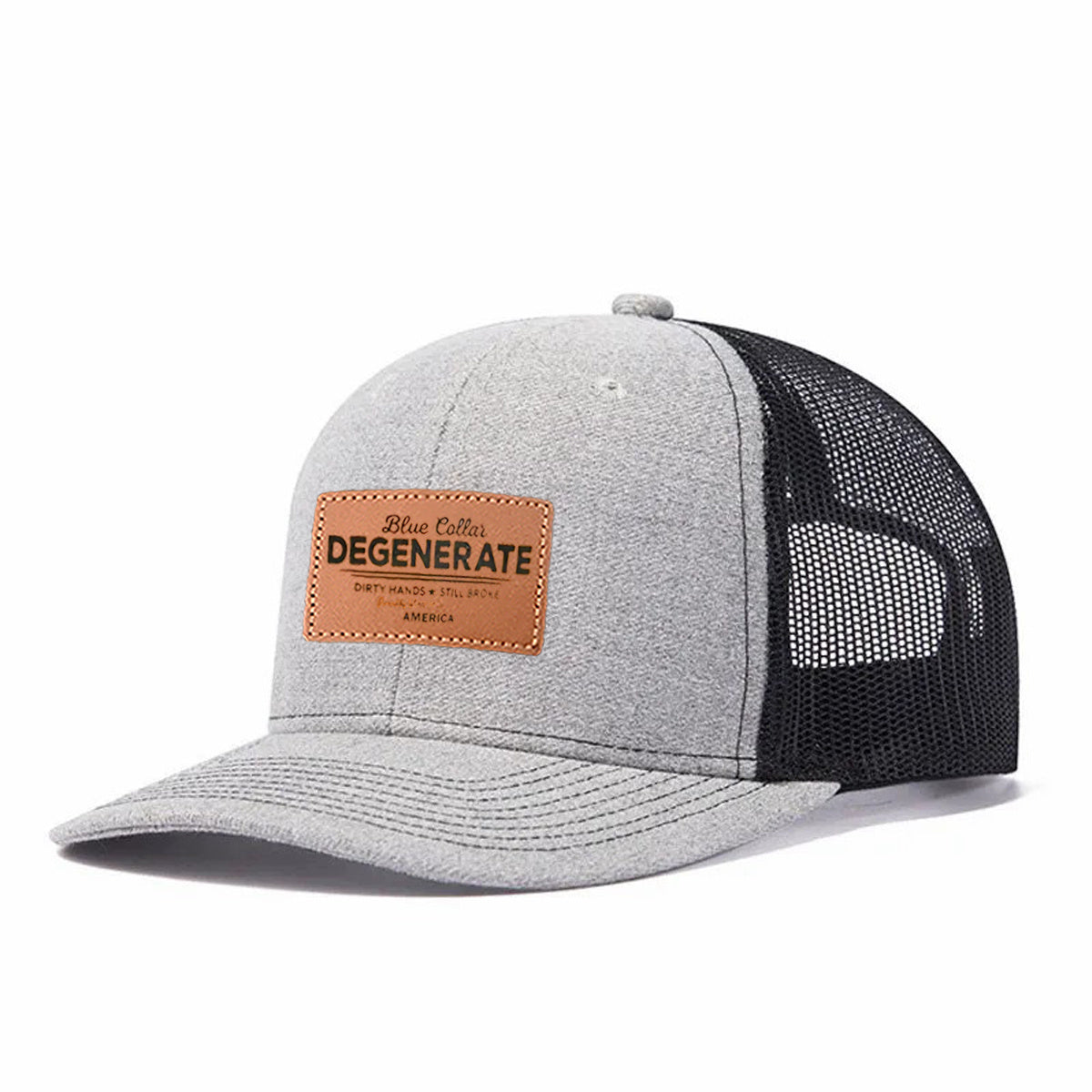 Blue Collar Degenerate Leather Patch Trucker Hat