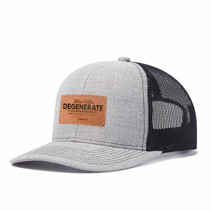Blue Collar Degenerate Leather Patch Trucker Hat