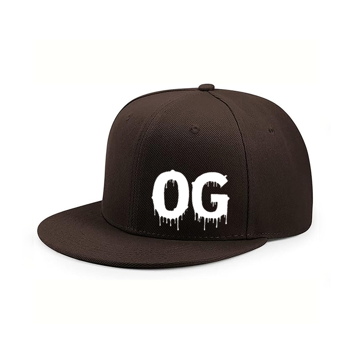 Vintage Og Dripping Print Flat Brim Snapback Hat