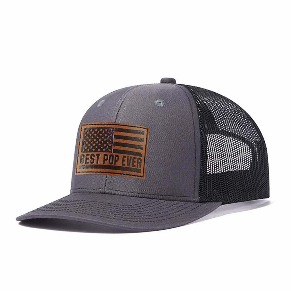 Best Pop Ever Leather Patch Trucker Hat