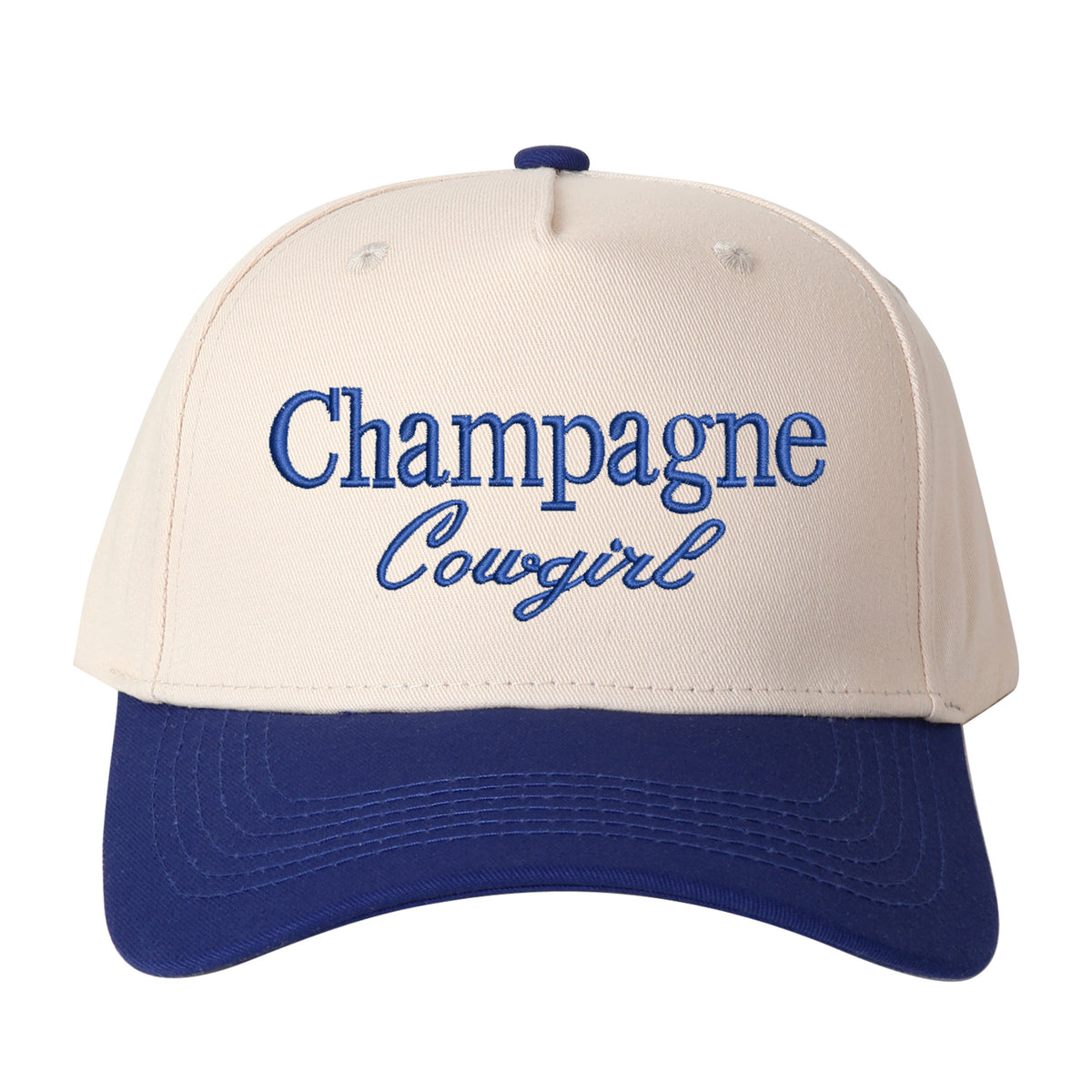 Champagne Cowgirl Embroidered Trucker Hat