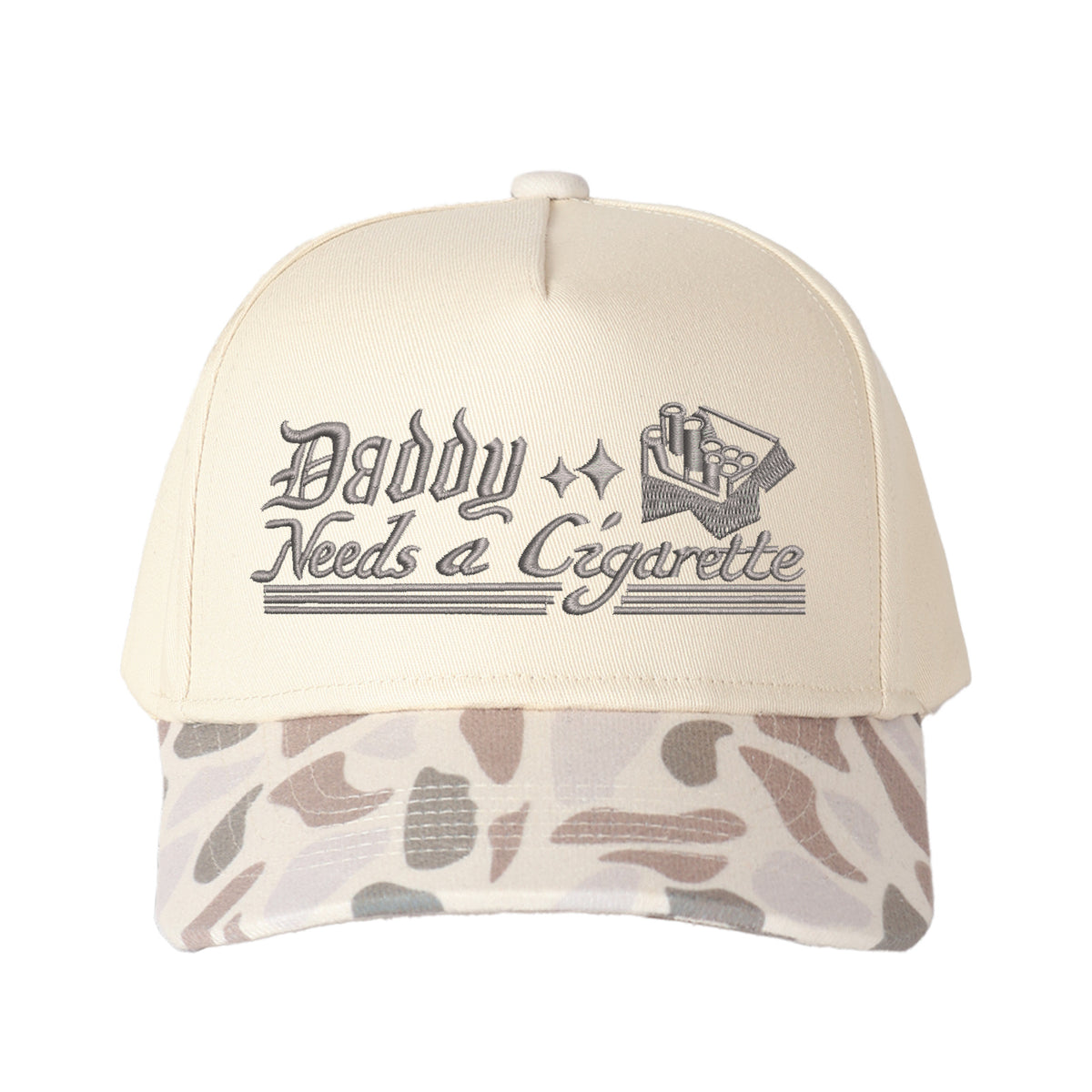 Daddy Needs A Cigarette Embroidered Trucker Hat