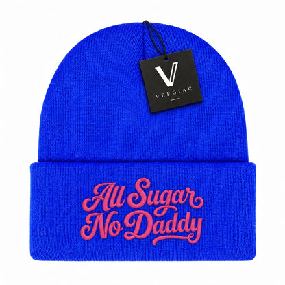 A All Sugar No Daddy Embroidered Acrylic Knitted Hat Unisex High Elasticity High Gram Weight Warm and Comfortable