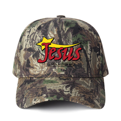 Jesus Lives Within Me Embroidered Trucker Hat