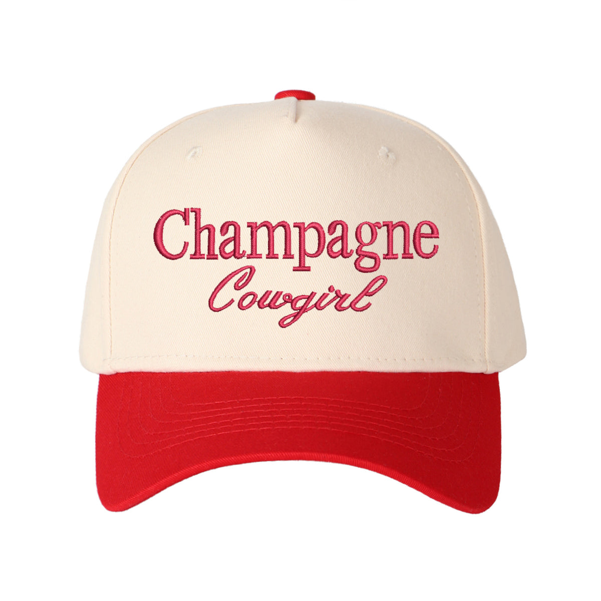Champagne Cowgirl Embroidered Trucker Hat