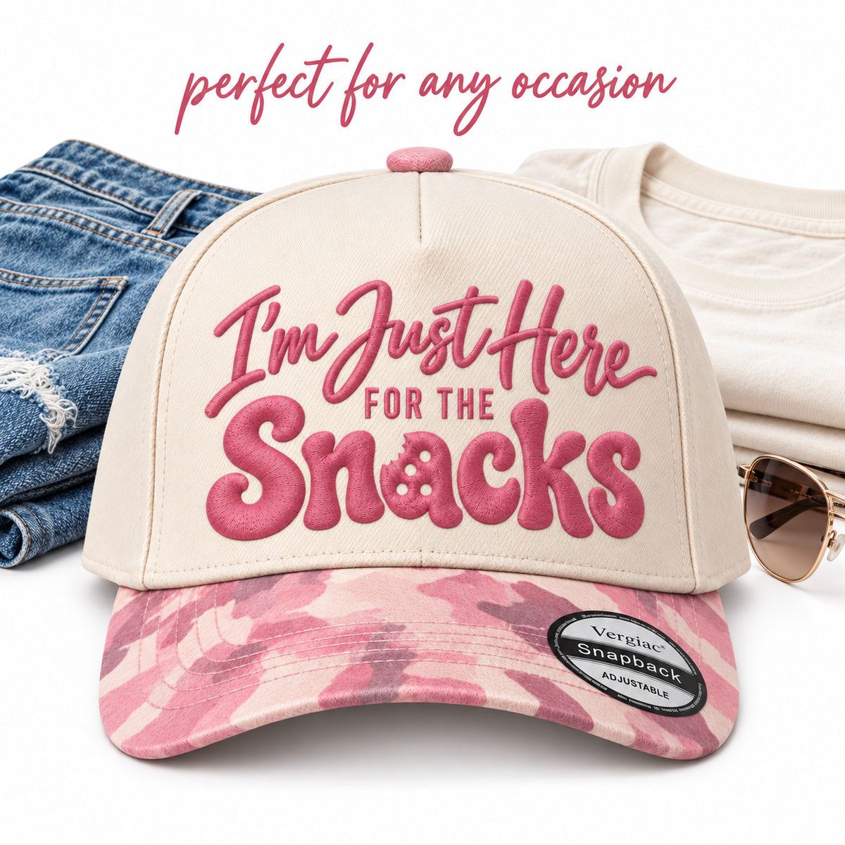 Im Just Here For The Snacks 5-Panel Trucker Hat