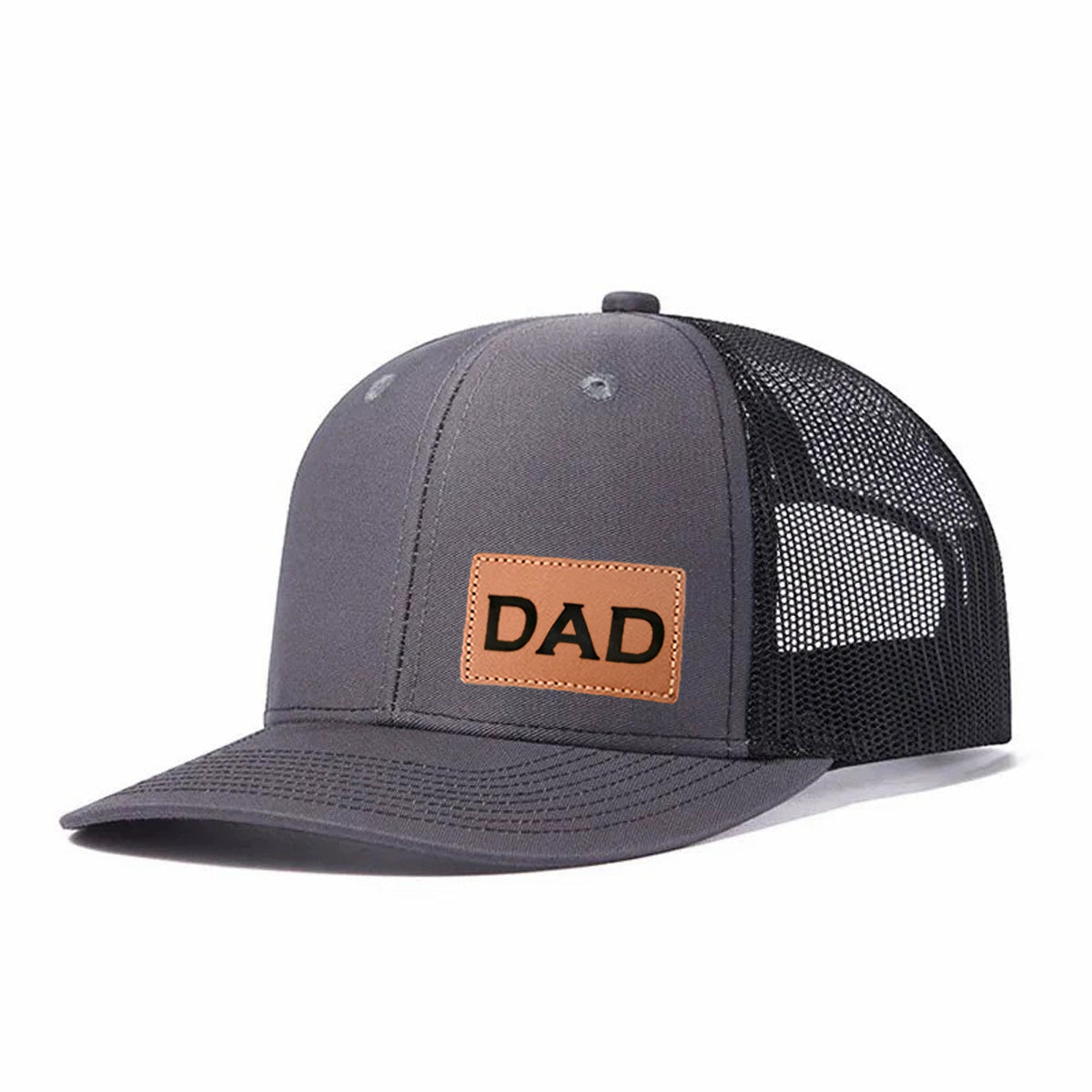 Dad Leather Patch Trucker Hat
