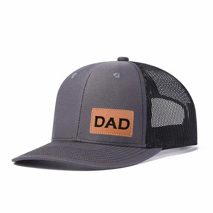 Dad Leather Patch Trucker Hat