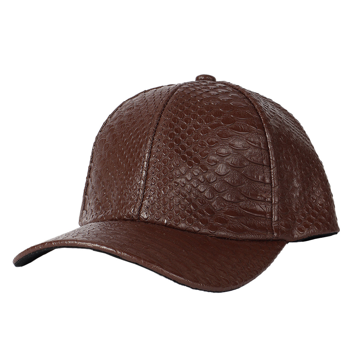 Faux Snakeskin Leather Baseball Cap