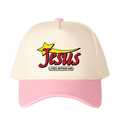 Jesus Lives Within Me Embroidered Trucker Hat