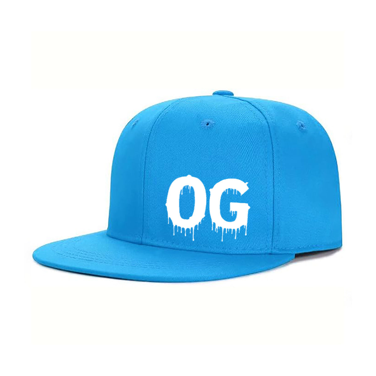 Vintage Og Dripping Print Flat Brim Snapback Hat