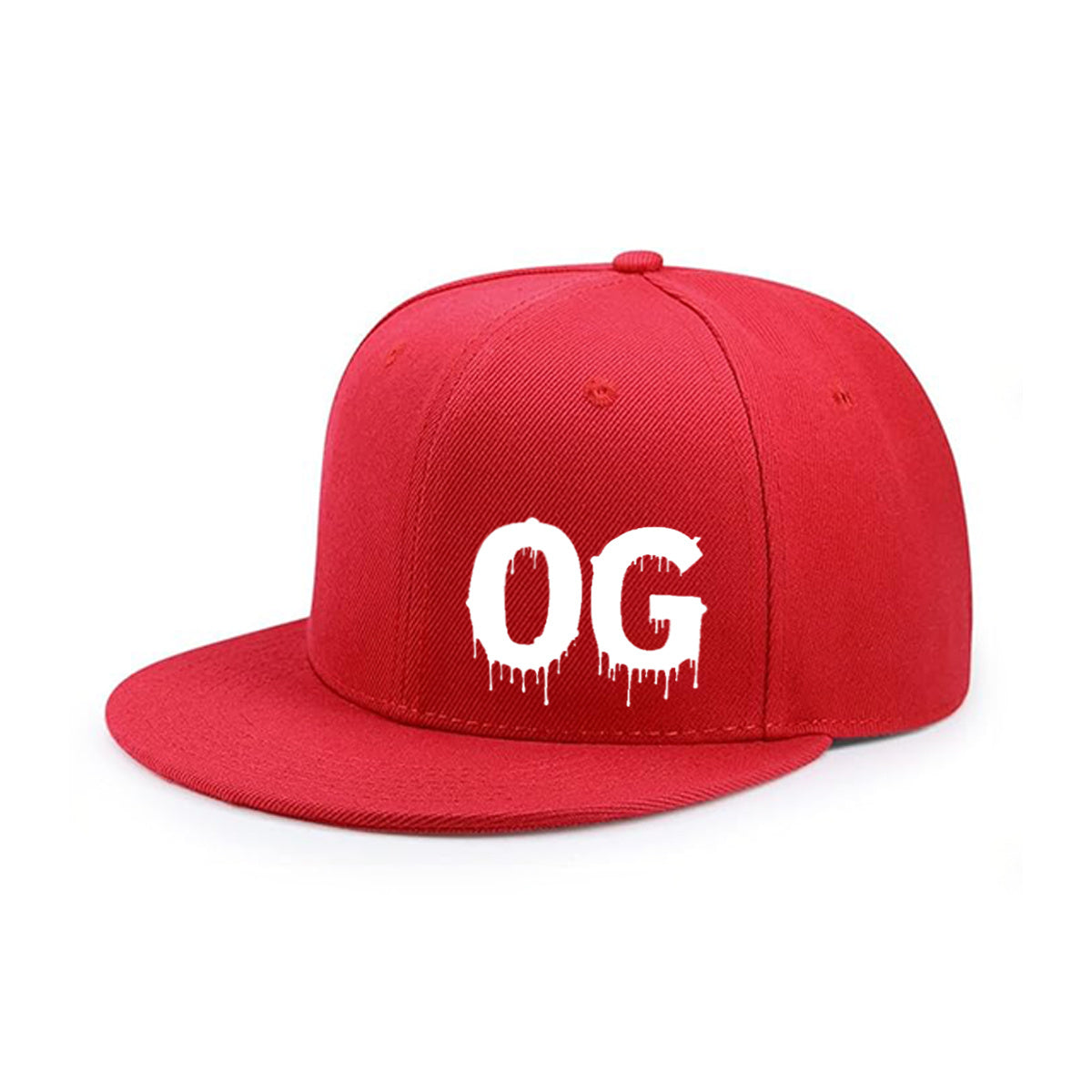 Vintage Og Dripping Print Flat Brim Snapback Hat