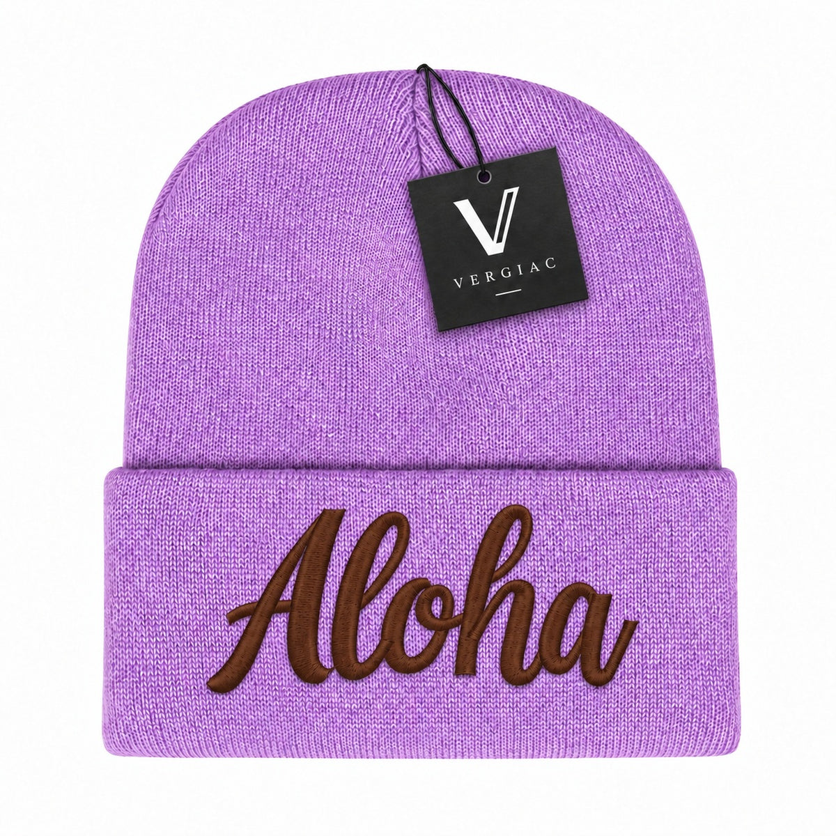 A ALOHA Embroidered Acrylic Knitted Hat Unisex High Elasticity High Gram Weight Warm and Comfortable