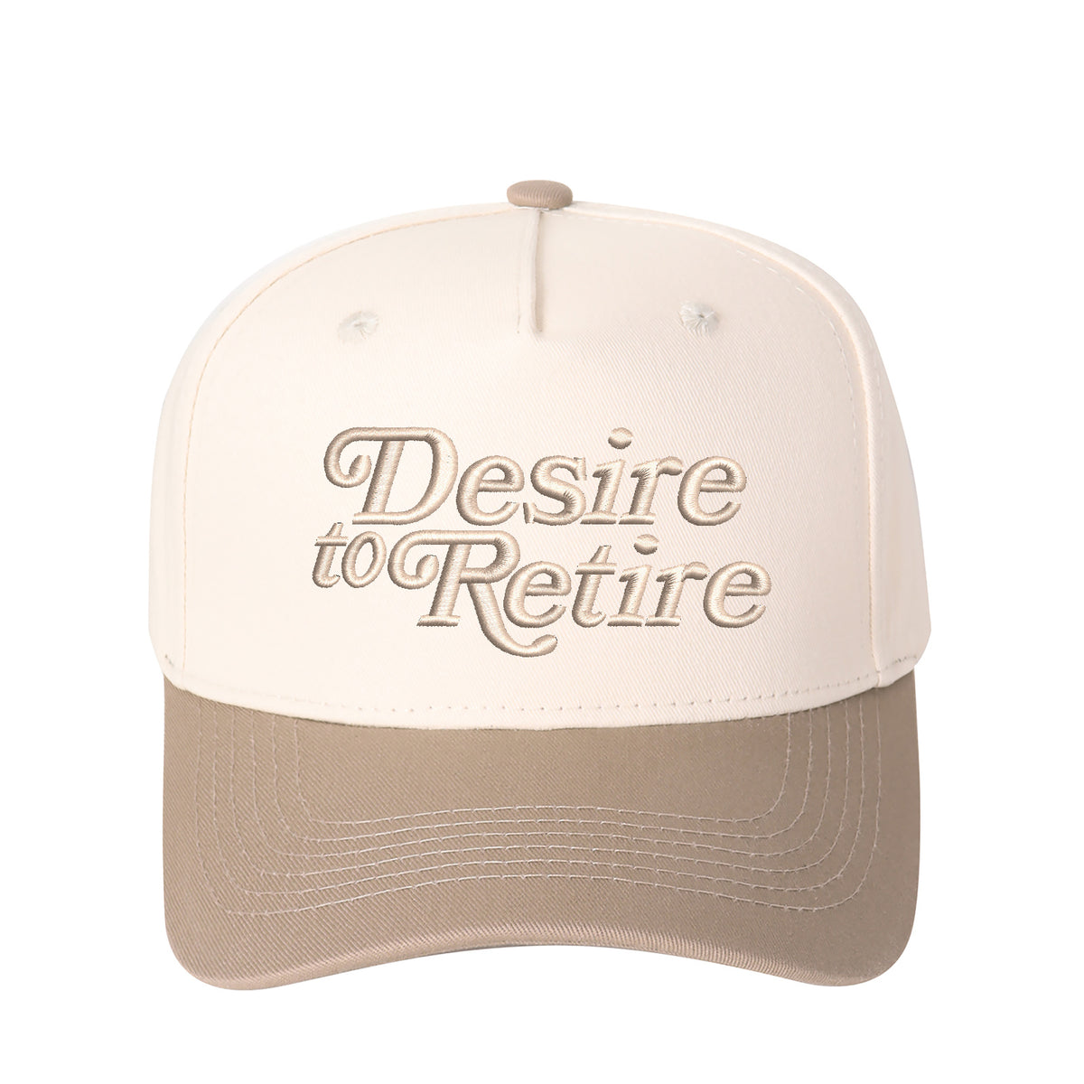 "Desire to Retire" Letter Embroidered Patchwork Trucker Hat | Adjustable Unisex Snapback, Dream Life Travel Essential Cap