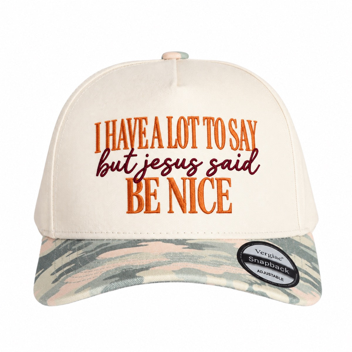 I Have A Lot To Say But Jesus Said Be Nice 5-Panel Trucker Hat