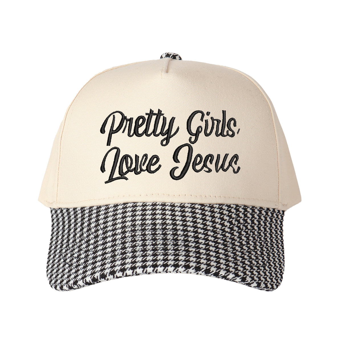 Pretty Girls Love Jesus Embroidered Trucker Hat