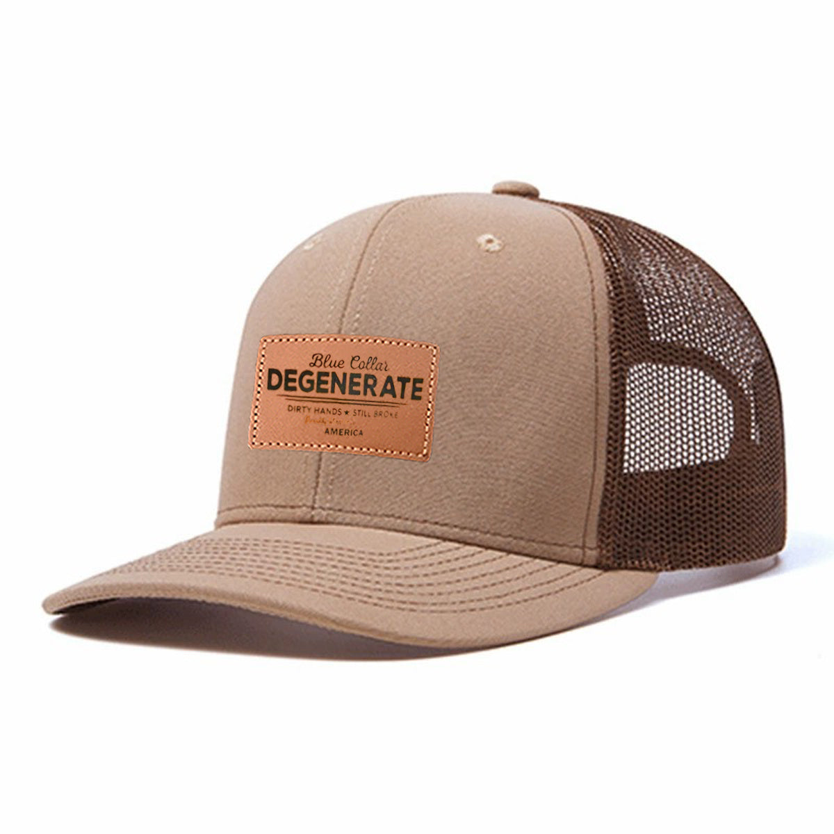 Blue Collar Degenerate Leather Patch Trucker Hat