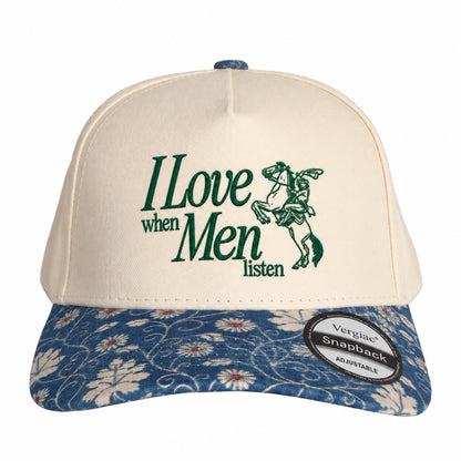 5-Panel Embroidered Cotton Trucker Hat with Printed Brim and Structured Front, Adjustable Unisex Baseball Cap, 1 Piece
