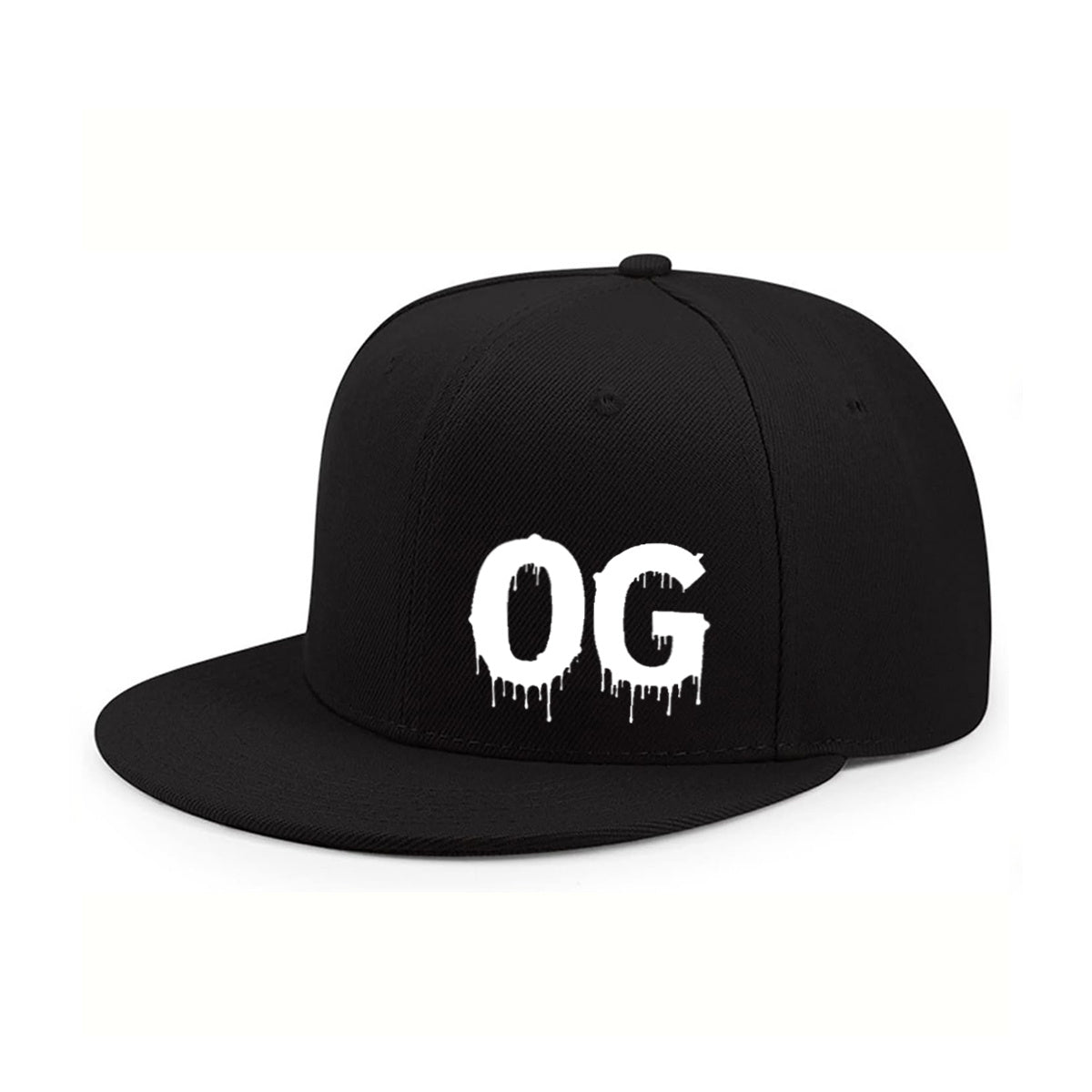 Vintage Og Dripping Print Flat Brim Snapback Hat