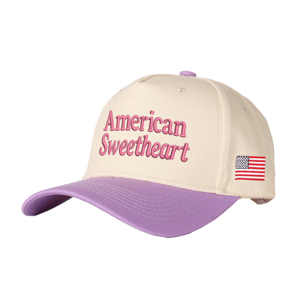 American Sweetheart Embroidered Patchwork Trucker Cap | Adjustable Unisex Snapback, Retro Americana Essential