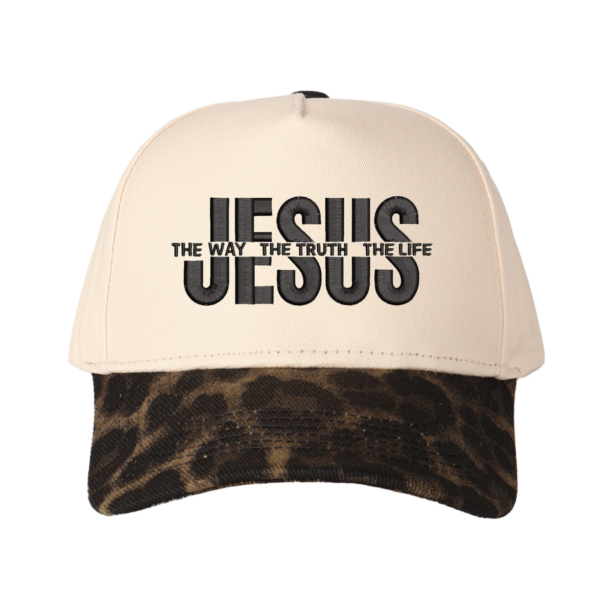Jesus The Way The Truth The Life Embroidered Trucker Hat