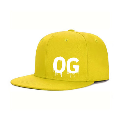 Vintage Og Dripping Print Flat Brim Snapback Hat