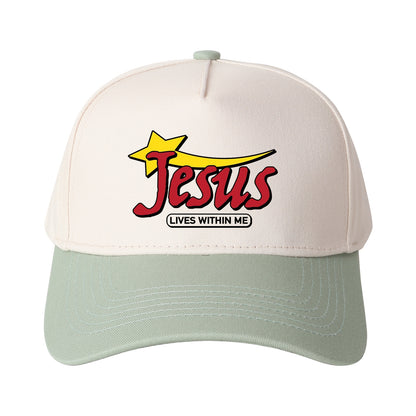 Jesus Lives Within Me Embroidered Trucker Hat
