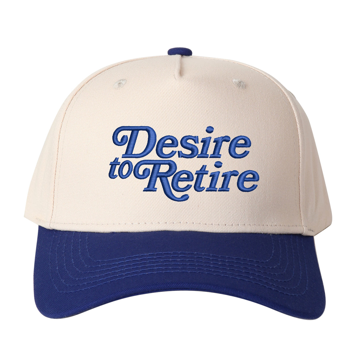 "Desire to Retire" Letter Embroidered Patchwork Trucker Hat | Adjustable Unisex Snapback, Dream Life Travel Essential Cap