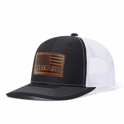 Best Pop Ever Leather Patch Trucker Hat