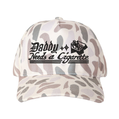 Daddy Needs A Cigarette Embroidered Trucker Hat
