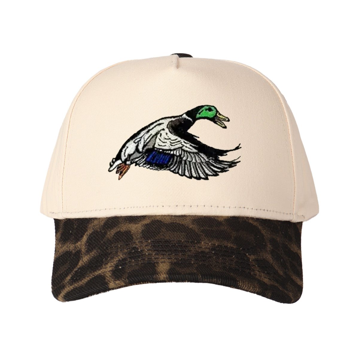 Flying Mallard Duck Embroidered Trucker Hat