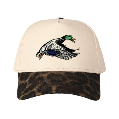 Flying Mallard Duck Embroidered Trucker Hat