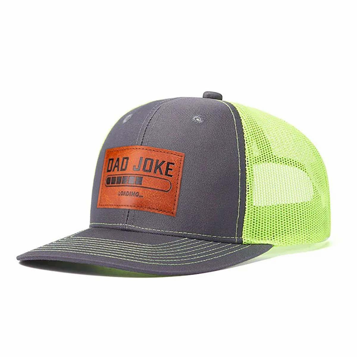 Dad Joke Loading... Leather Patch Trucker Hat