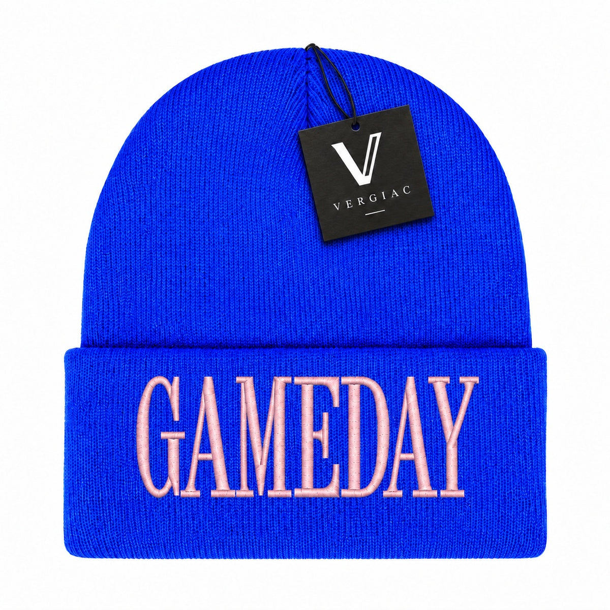 A GAMEDAY Embroidered Acrylic Knitted Hat Unisex High Elasticity High Gram Weight Warm and Comfortable