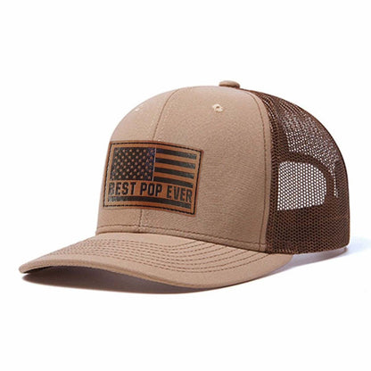 Best Pop Ever Leather Patch Trucker Hat