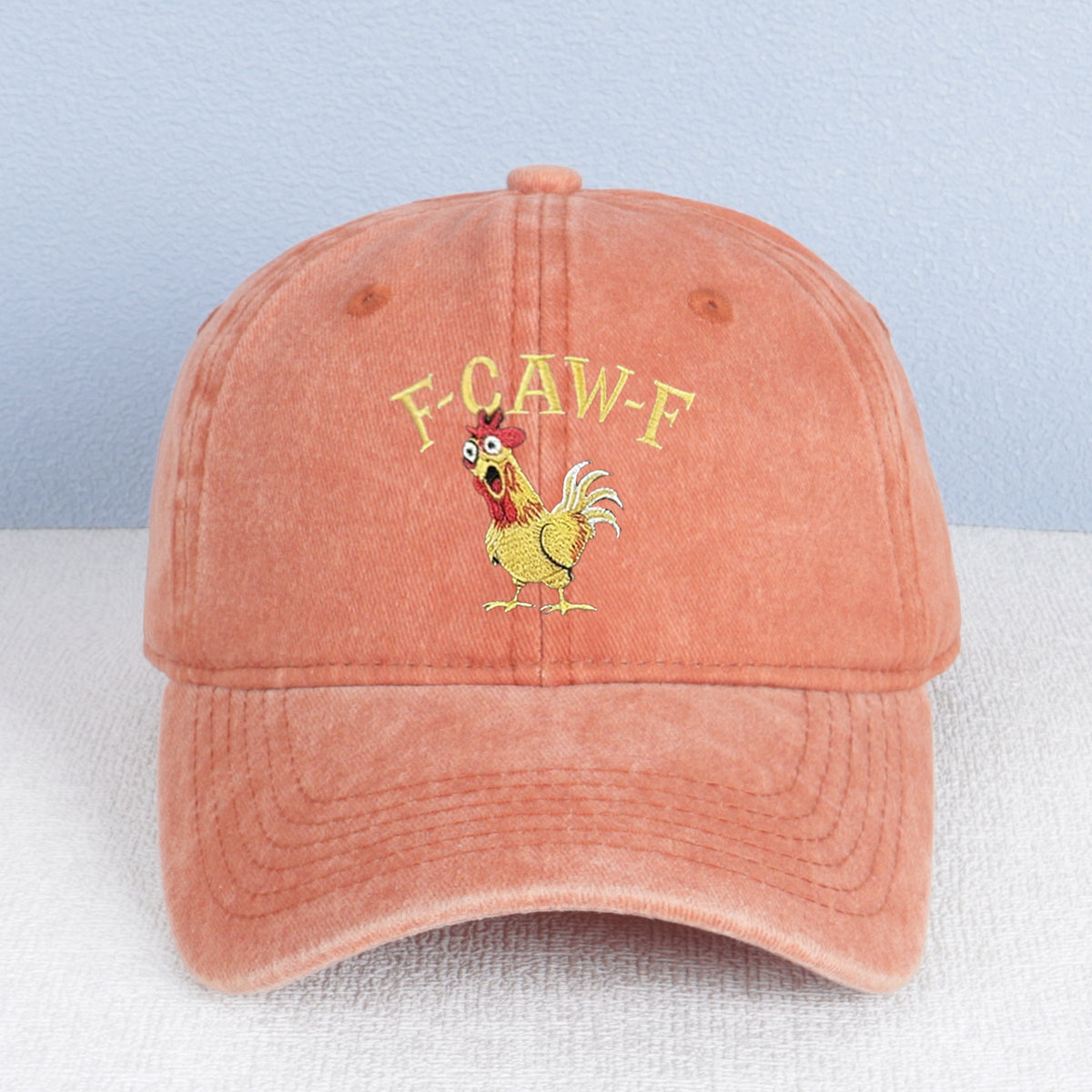 Funny F-caw-f Rooster Embroidered Vintage Hat