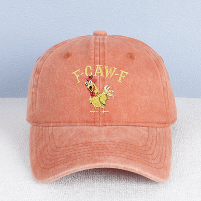 Funny F-caw-f Rooster Embroidered Vintage Hat