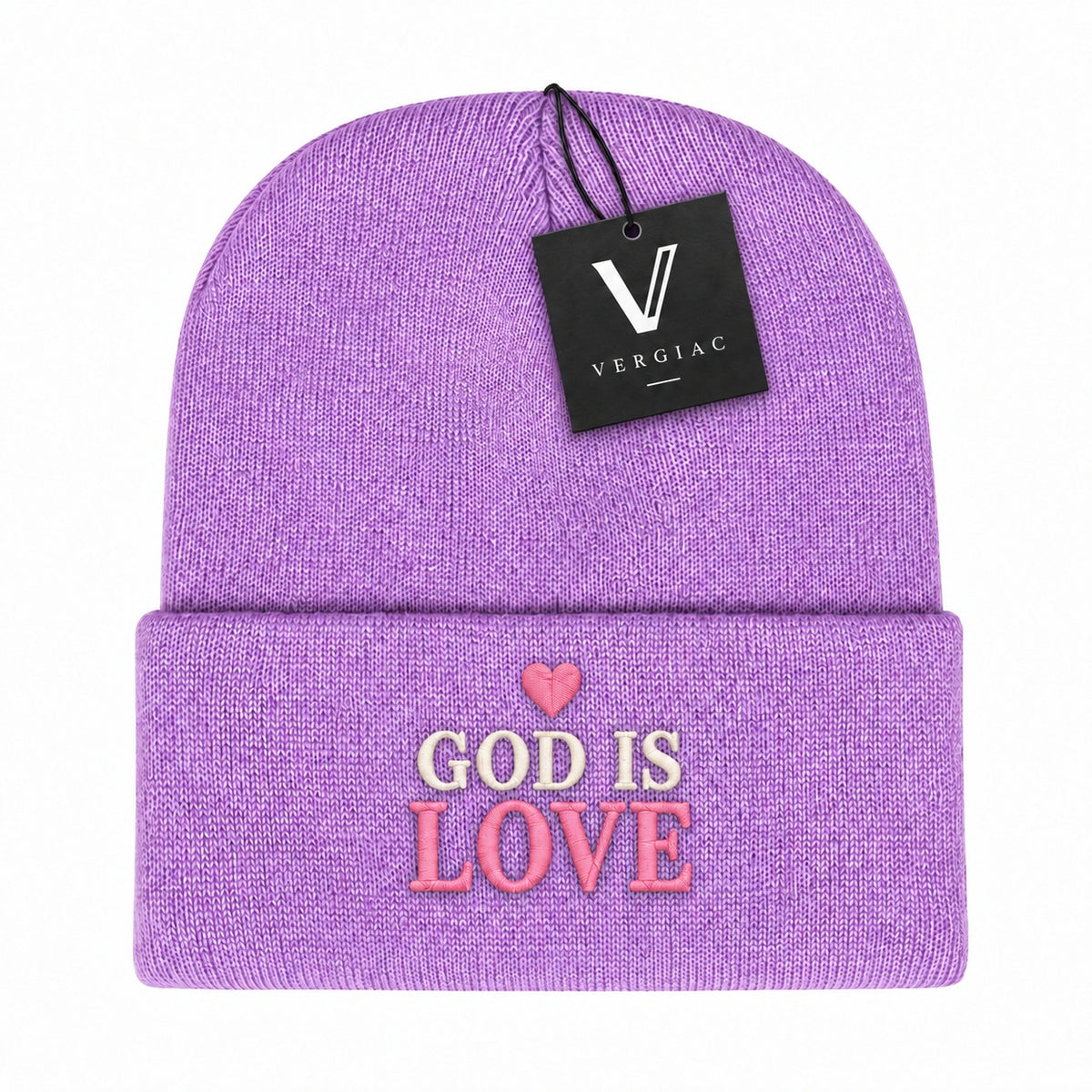 A GOD IS LOVE Embroidered Acrylic Knitted Hat Unisex High Elasticity High Gram Weight Warm and Comfortable