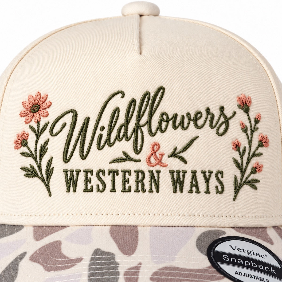 5-Panel Embroidered Cotton Trucker Hat with Printed Brim and Structured Front, Adjustable Unisex Baseball Cap, 1 Piece