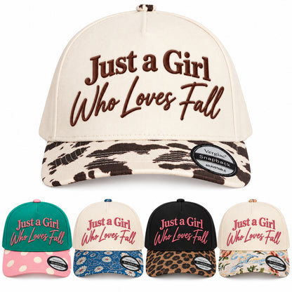 Just A Girl Who Loves Fall Fall-themed 5-Panel Trucker Hat