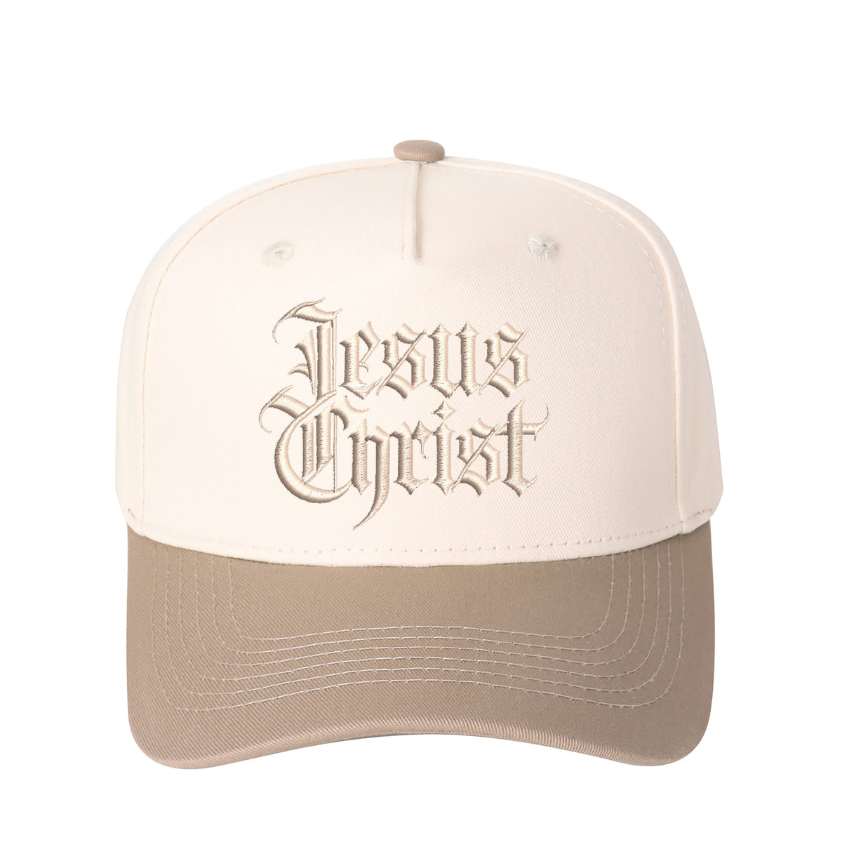 Gothic-style "Jesus Christ" Lettering Embroidered Trucker Hat