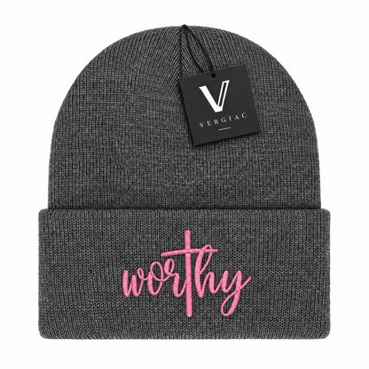 Worthy Embroidered Knit Beanie