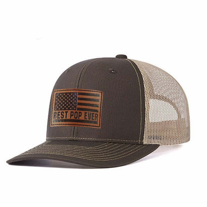 Best Pop Ever Leather Patch Trucker Hat