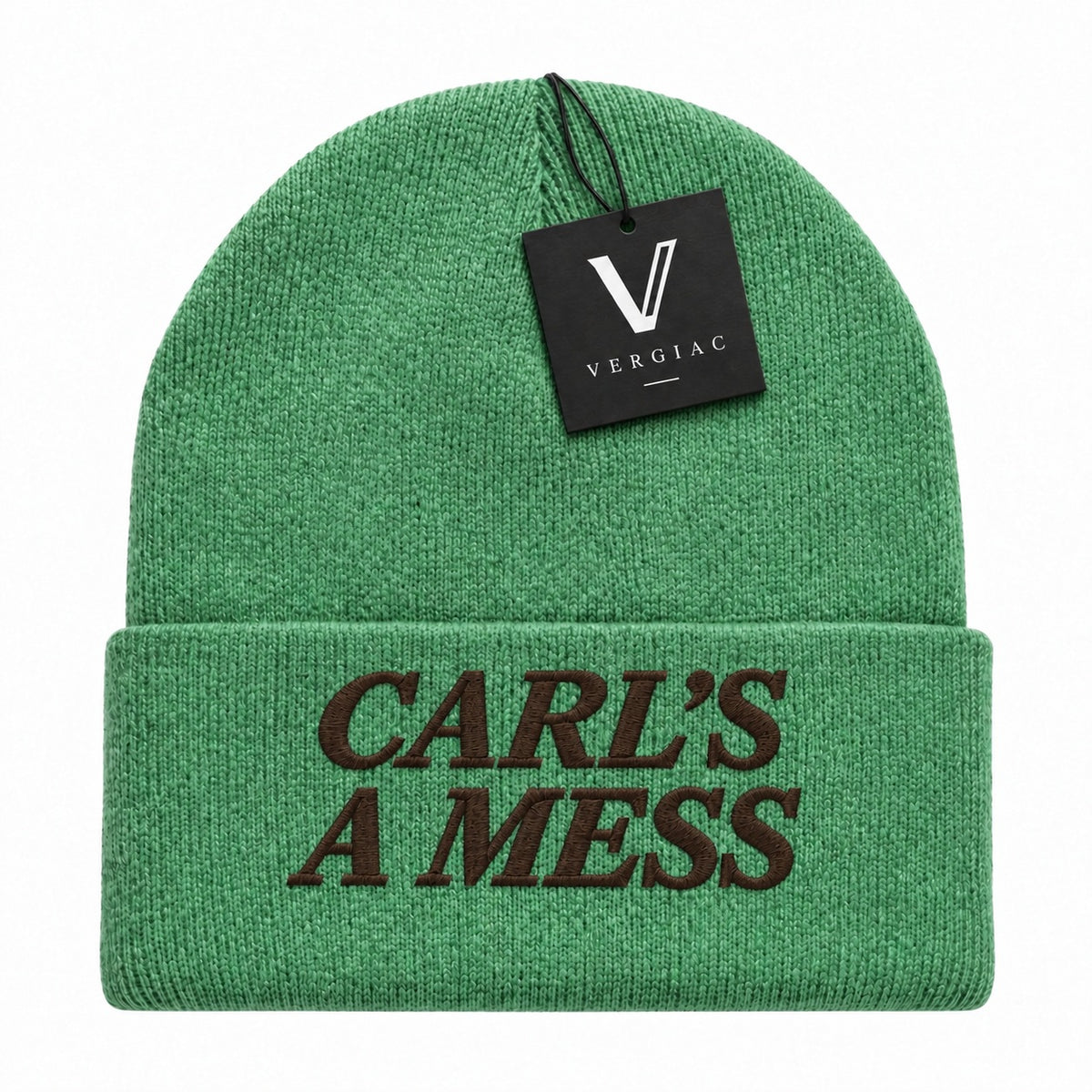 A CARL'S A MESS Embroidered Acrylic Knitted Hat Unisex High Elasticity High Gram Weight Warm and Comfortable