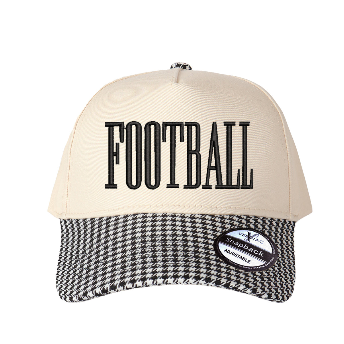 FOOTBALL Letter Embroidered Color Block Trucker Hat Unisex Adjustable Cotton Breathable Fashion Cap for Travel Daily Wear