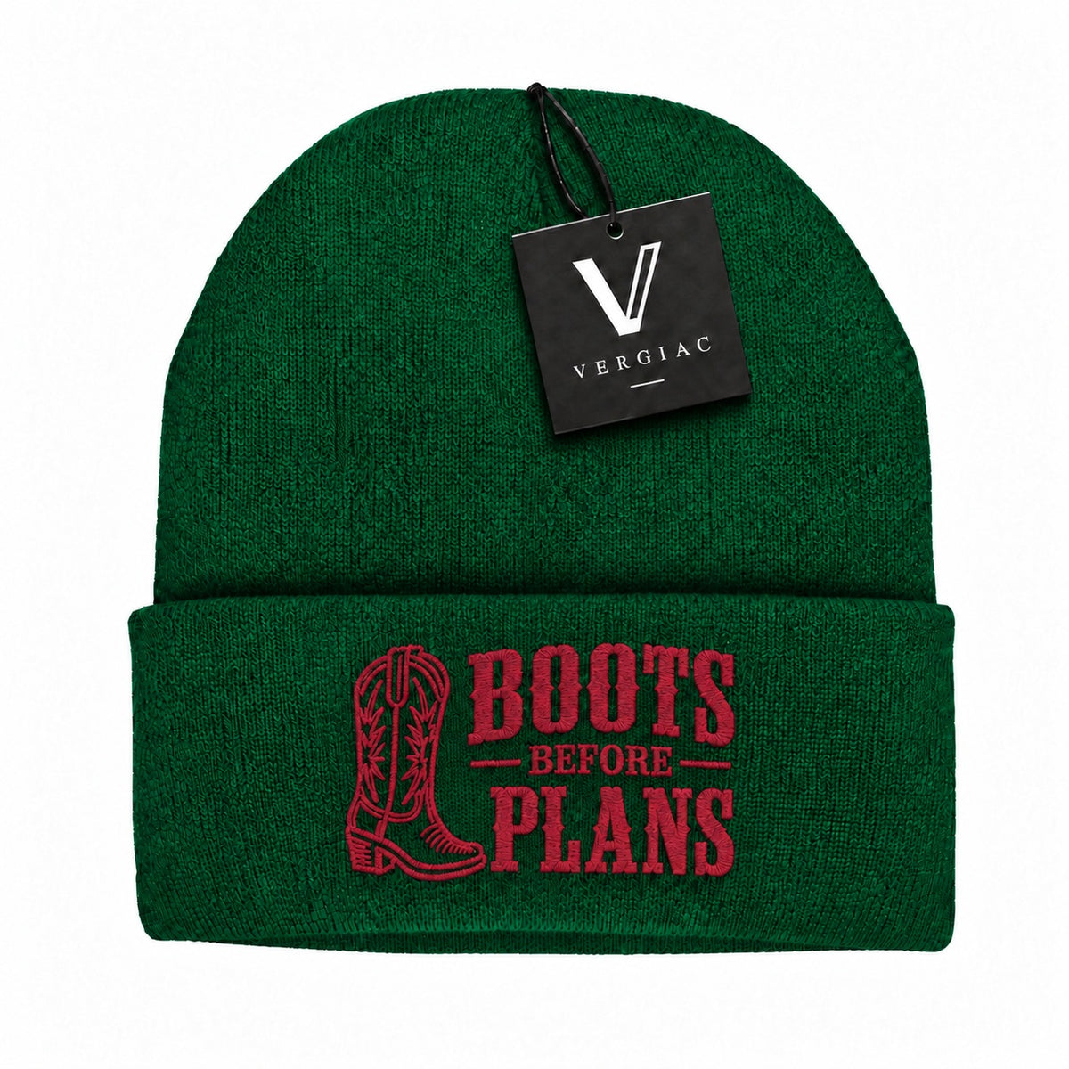 Boots Before Plans Embroidered Knit Beanie