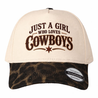 Just A Girl Who Loves Cowboys Western 5-Panel Trucker Hat
