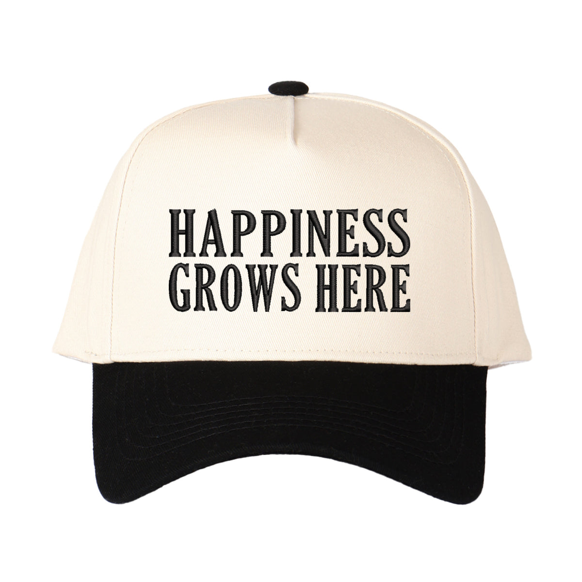 Happiness Grows Here Embroidered Trucker Hat
